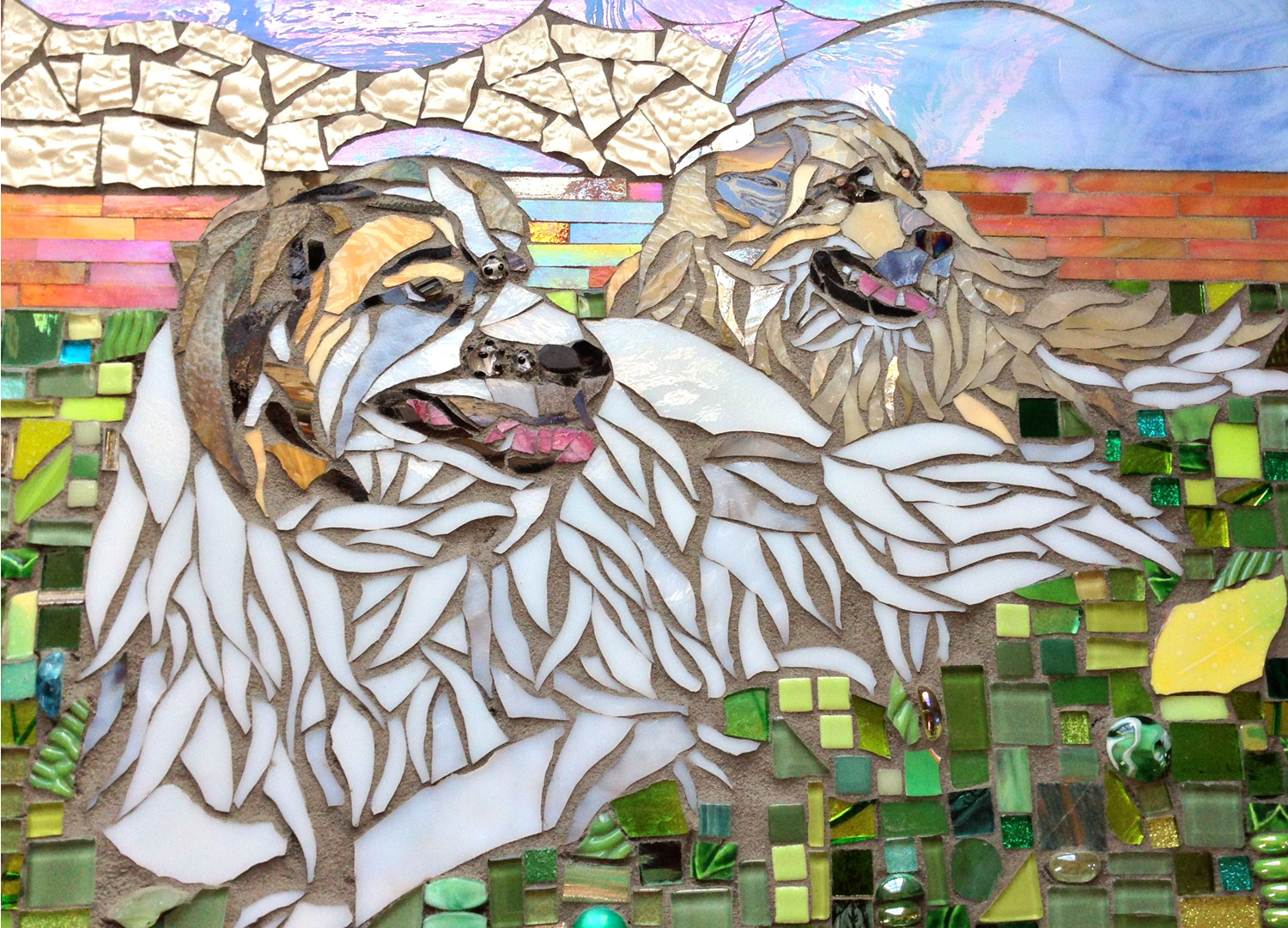 Mosaic of two dogs