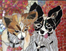 Mosaic of two dogs named Bobby's Babies