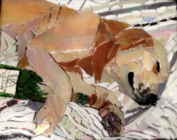 Mosaic of a dog named Briggs
